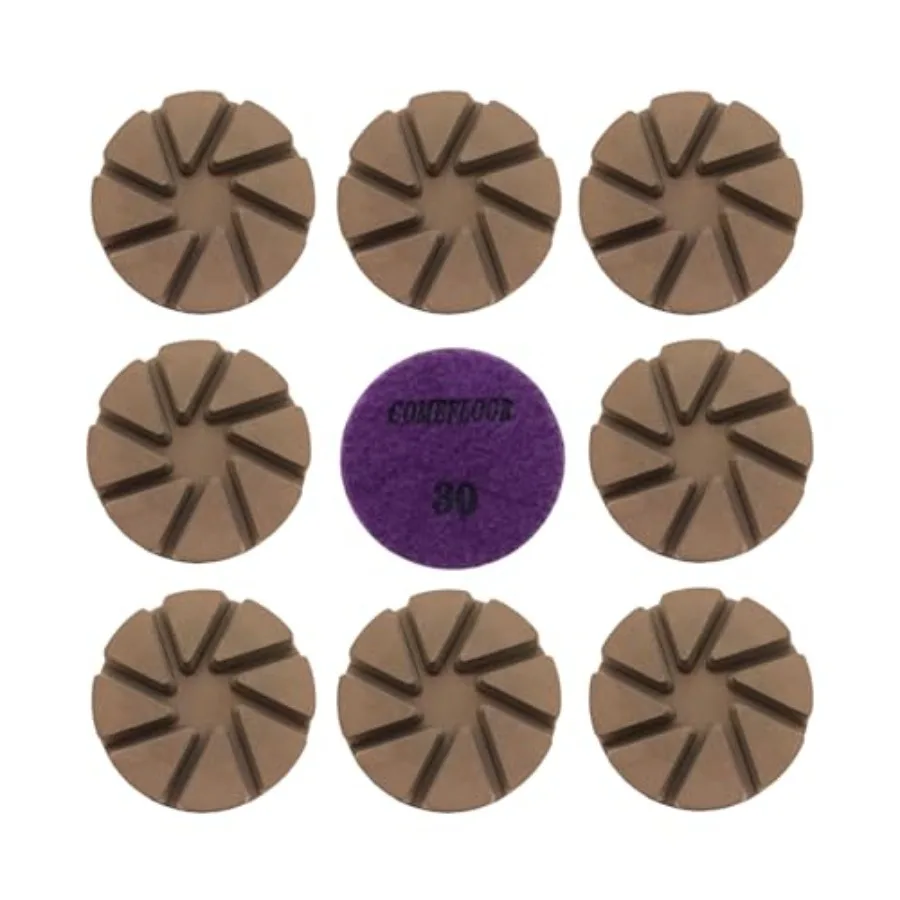 

Hybrid Diamond Ceramic Polishing Pucks Aggressive Concrete Terrazzo Floor Hook n Loop Grinding Pads 3 Inch Long Using Life Tran