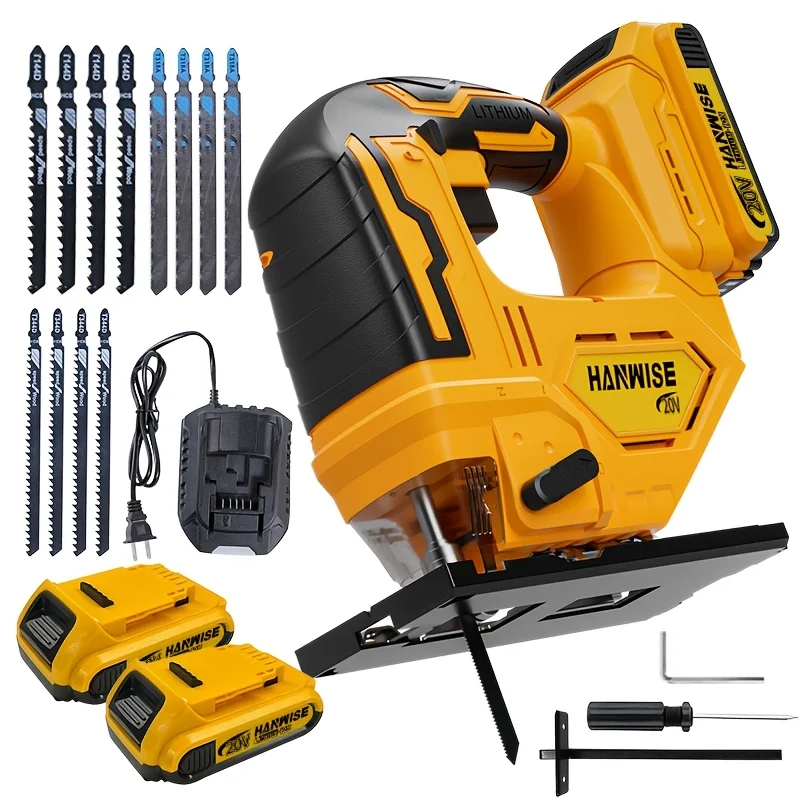 

Cordless Jig Saw for Dewalt 20V Max Battery, Brushless Jigsaw for 3 Orbital Settings, Brushless Motor, LED Light, Variable Speed 2900RPM, 3 Orbital Action, 12 Blades for Cutting, 0-45°Bevel Cuts