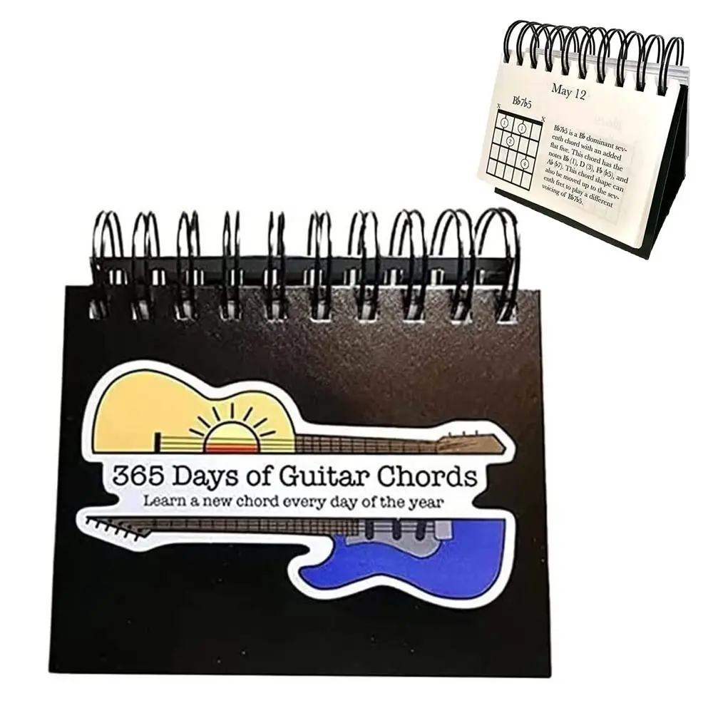 Dekor kantor hadiah kreatif gaya baru kalender suara gitar 365 hari untuk pemutar gitar harian 2023 kalender akor gitar