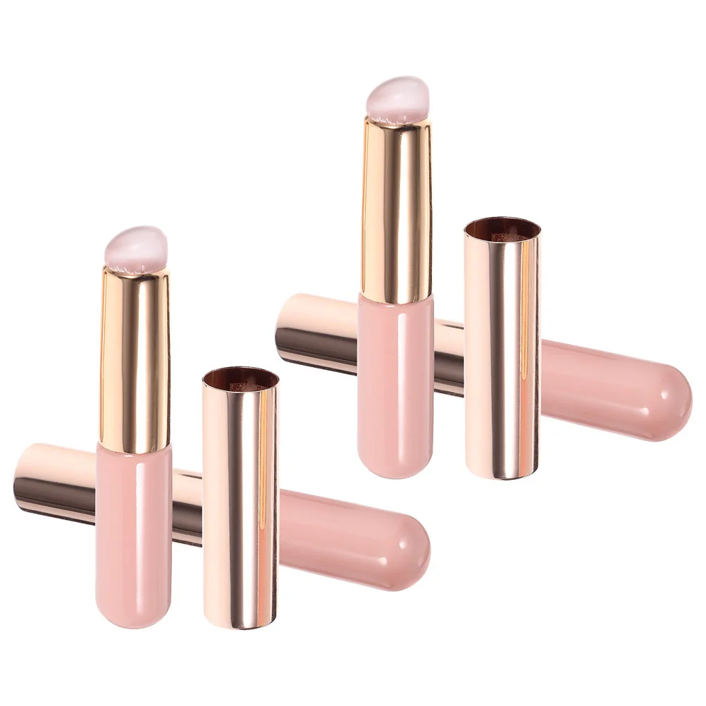 4-delige make-upborstel lip lippenstift applicator balsem met deksel wands roze glans applicators voor