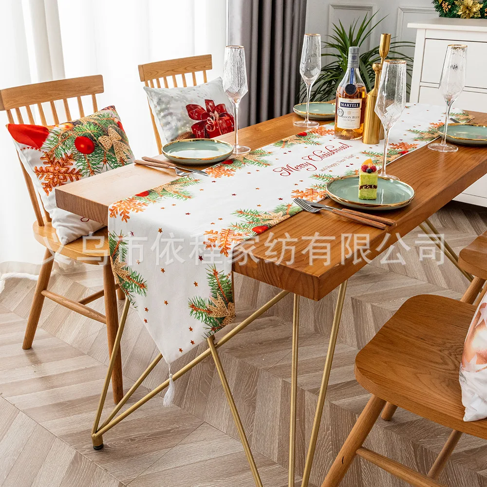 Christmas decoration cloth table flag tassel table cloth anti-fouling Holiday gifts dust-proof tablecloth