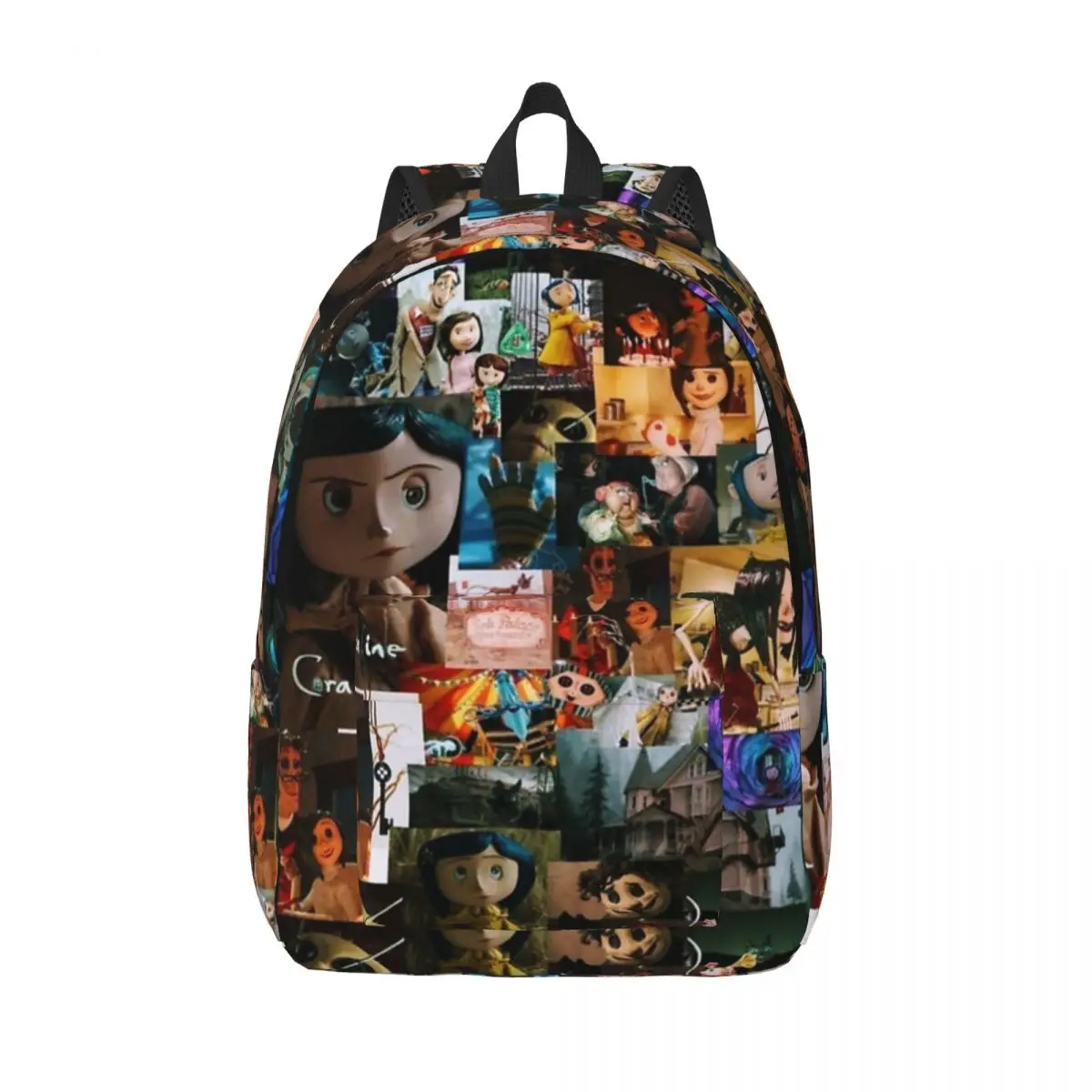 Coralines Cartoon Movies Teenage Backpack Student Hiking Travel Button Eyes Daypack for Men Women Laptop Computer Canvas Bags