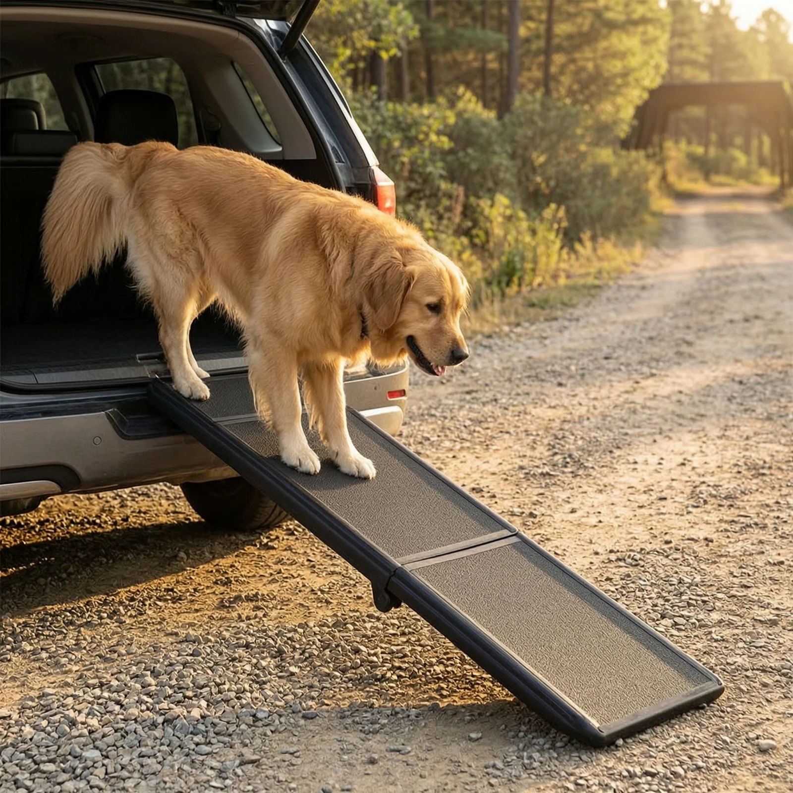 Dog Car Ramp Textured Portable Dog Ramp Washable Long-Lasting for Older Dogs, Suvs, Road Trips