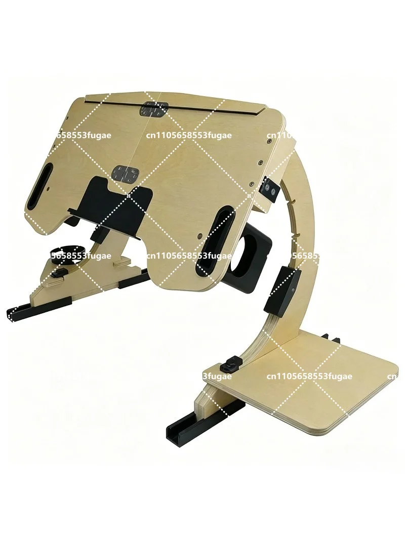 Wooden Desktop Computer Stand, Portable Foldable Multi-Functional Reclining Desk, 360° Adjustable Laptop Stand