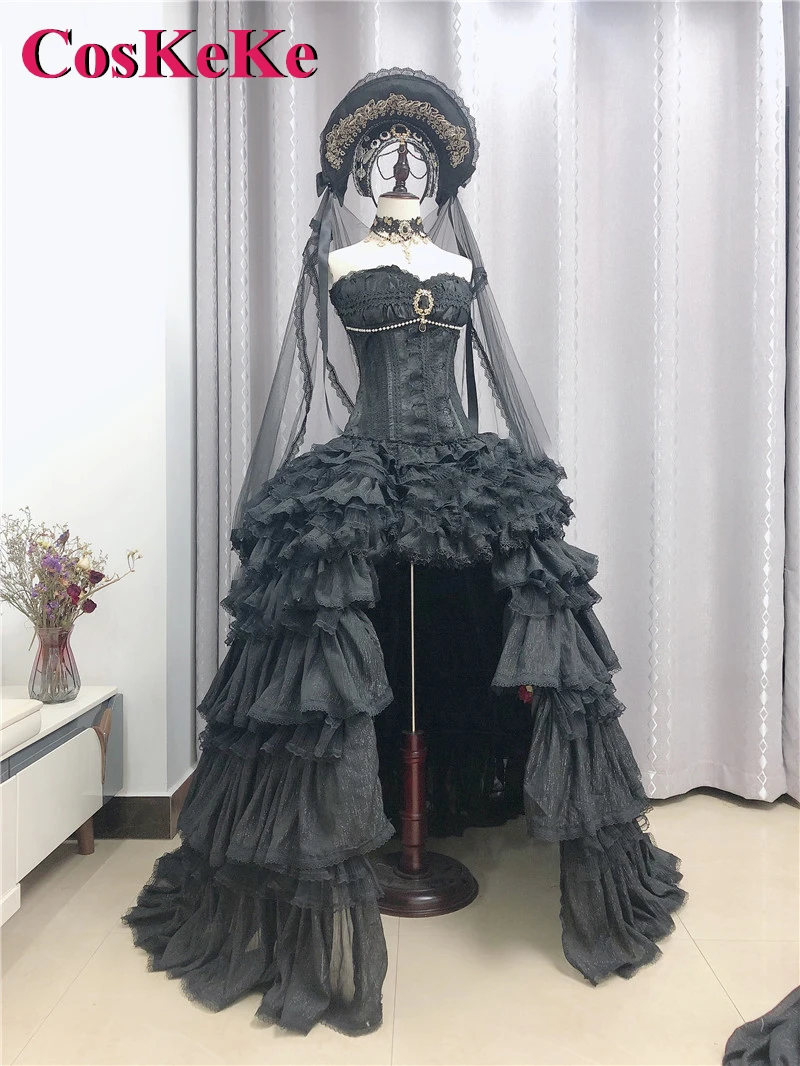 CosKeKe [Customized] Lilith Cosplay Anime Costume Cover Gorgeous Sweet Black Formal Dress Women Party Role Play Clothing New