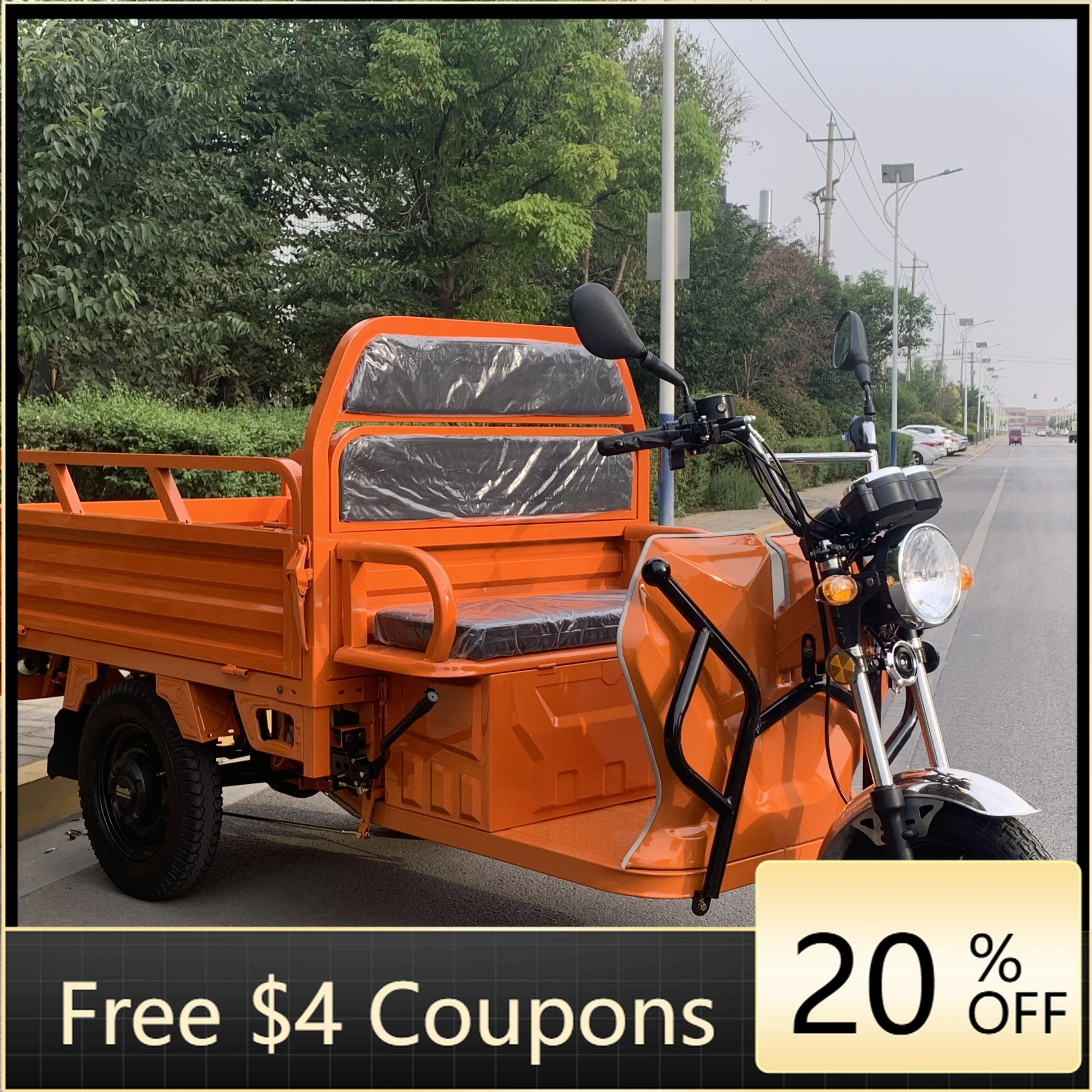 YzhgbHigh quality 1 ton 2 ton 3 ton electric truck dump truck cheap freight tricycle 60 V 72 v UK electric freight tricycle