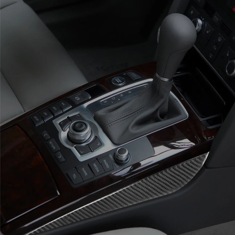For Audi A6 C5 C6 Car Styling Inner Center Console Gear Shift Button Panel Decorative Strip Sticker Cover Trim Auto Accessories