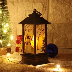 1pcs Christmas LED Lantern Xmas Santa Decor Light Torch Decorations Candle Tablelamp 2024 New Year Home Garden Table Ornament