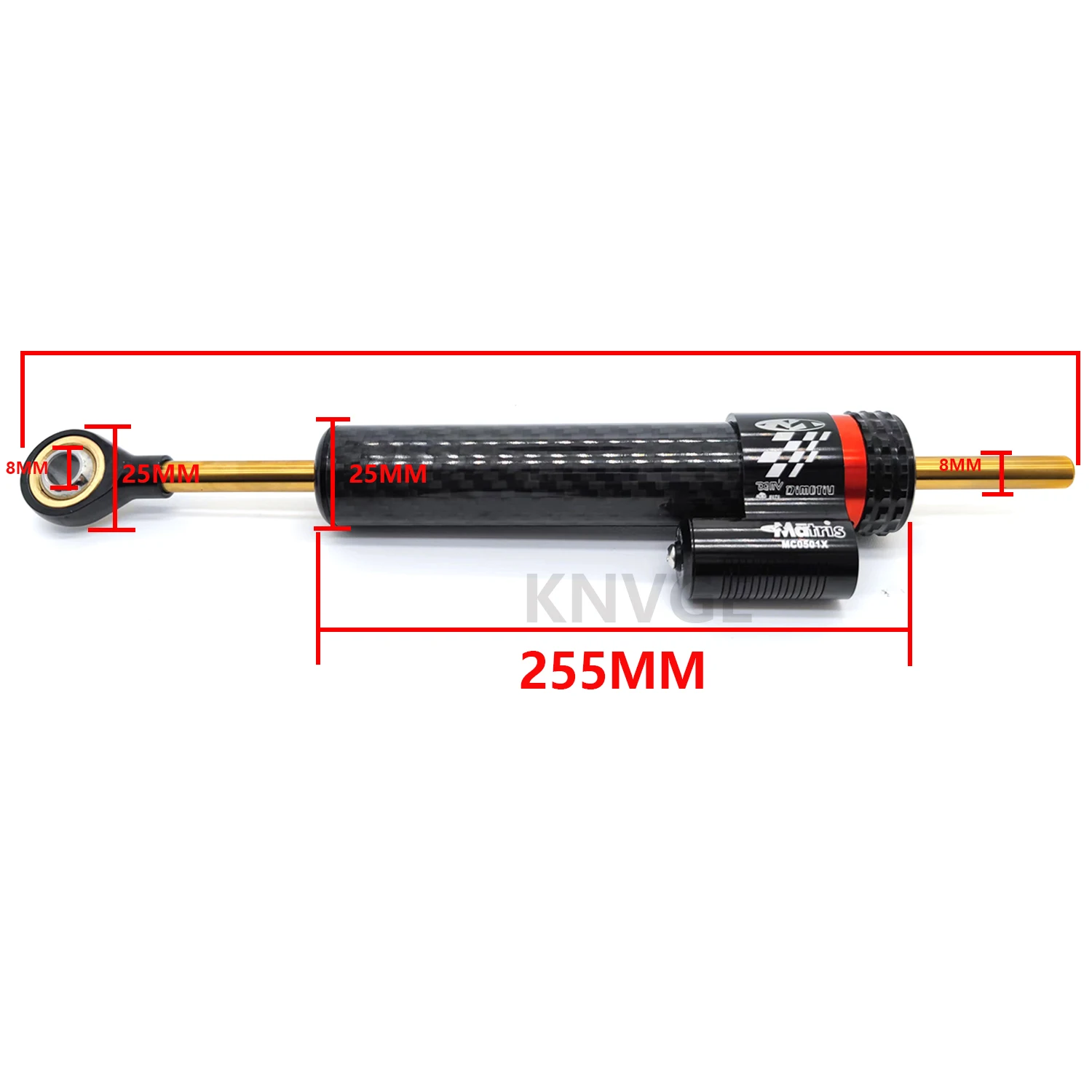 255mm uniwersalny stabilizator amortyzatora motocyklowego z regulowanym włóknem węglowym dla YAMAHA HONDA KAWASAKI SUZUKI DUCATI BMW