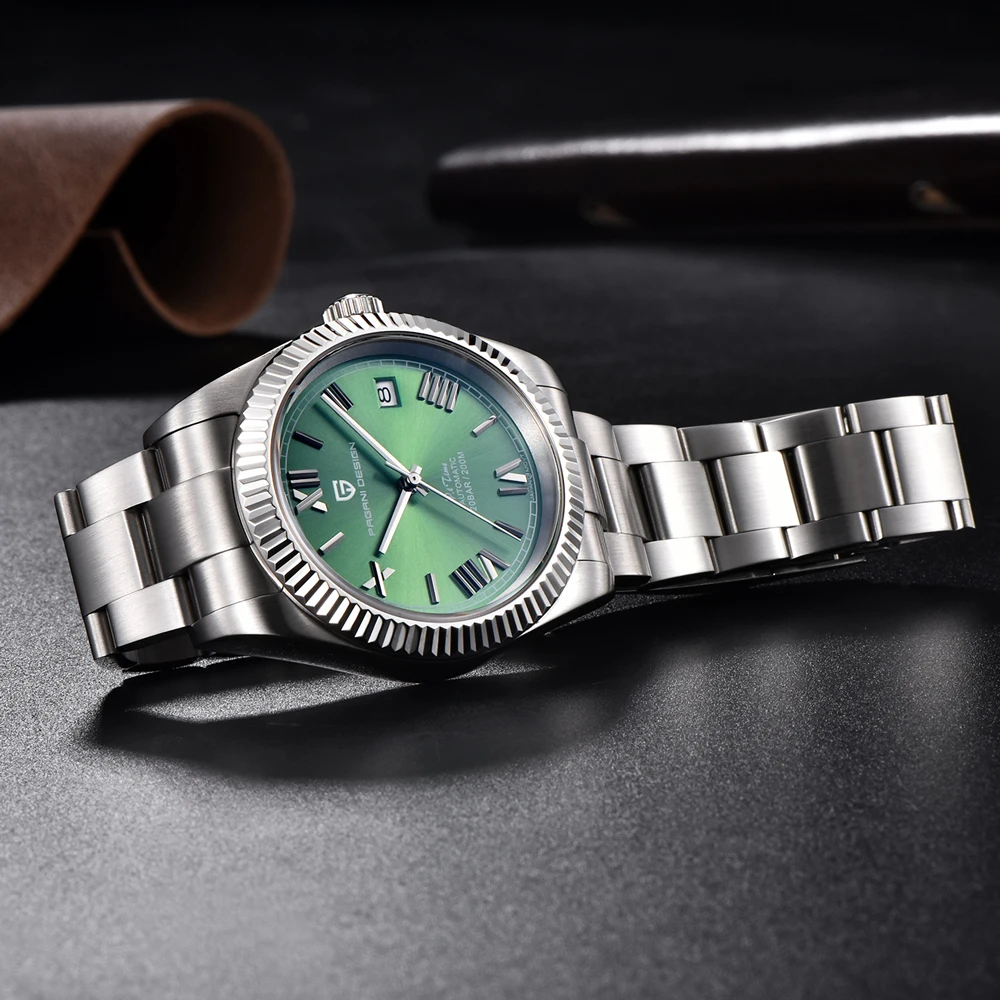 PAGANI DESIGN Uhr Herren Luxus Retro mechanische Herrenuhr Saphirglas 200 Meter wasserdicht Edelstahl Herrenuhr