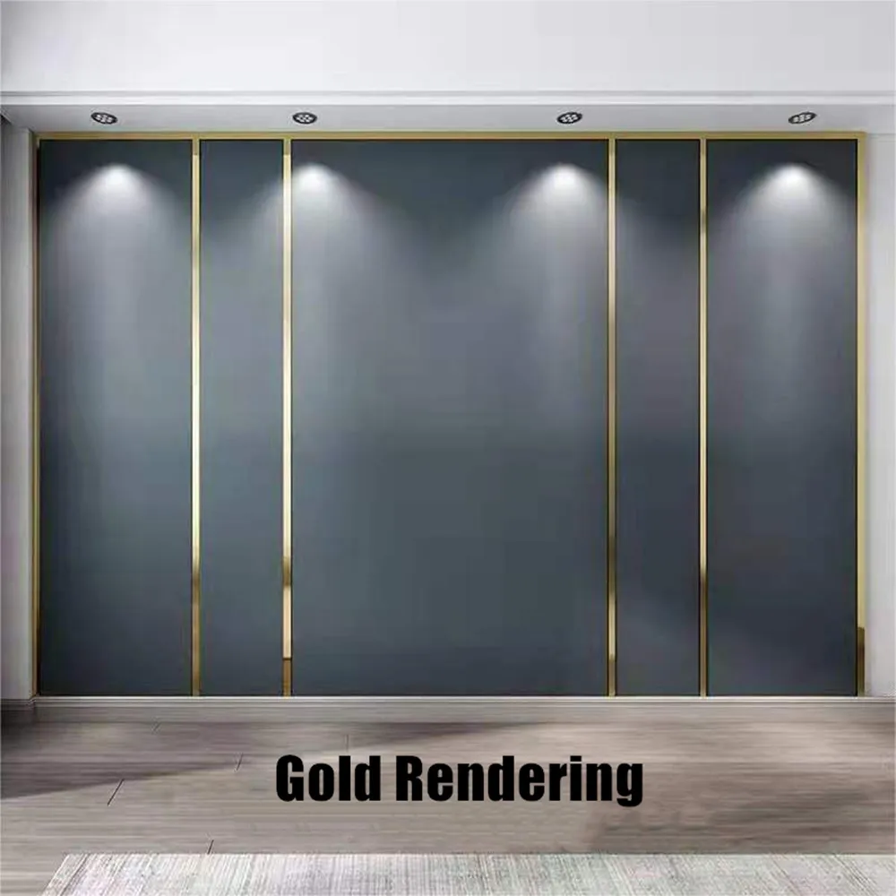 Custom Made Long Mirror Stainless Steel Flat Molding Line 3D Wall Sticker for Mirror Furniture Decal Living Room Decoration