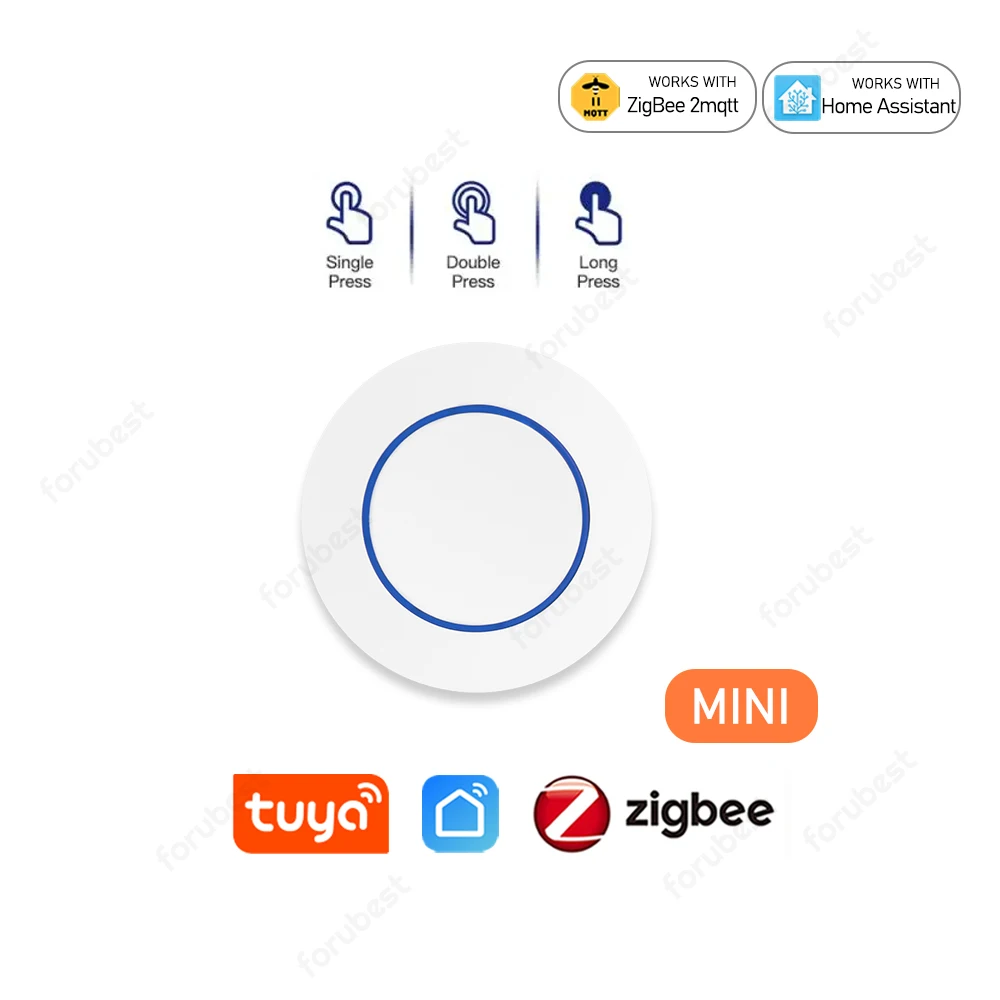 Tuya ZigBee Smart Push Button Scene Switch Wireless Remote Control On Off Key Controller Multi-scene Linkage Smart Switch ZHA