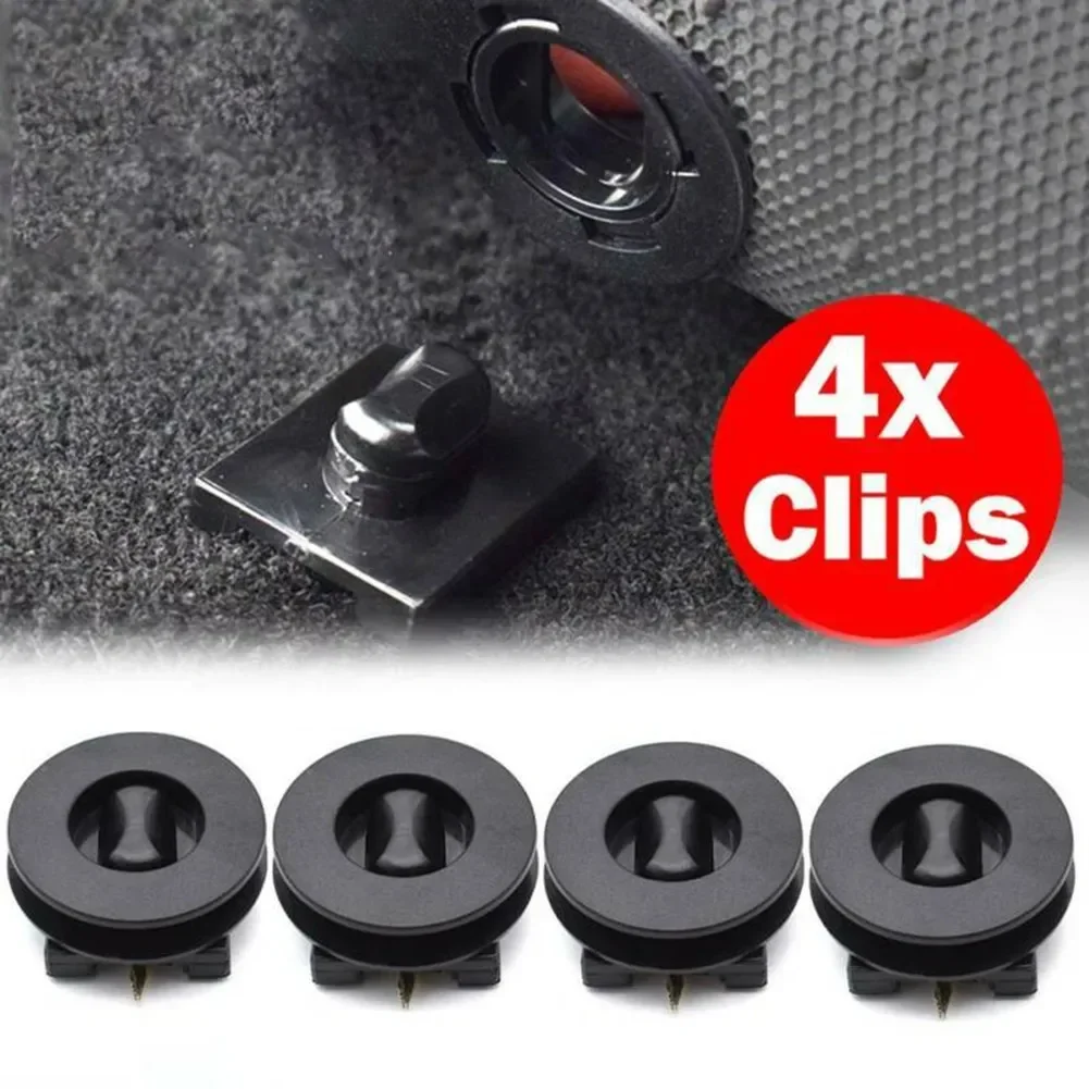 4x Universal Car Floor Mounting Points Carpet Mat Mats Clips Fixing Grip Clamps Black Anti-Slip Floor Holders Sleeves Accessor N