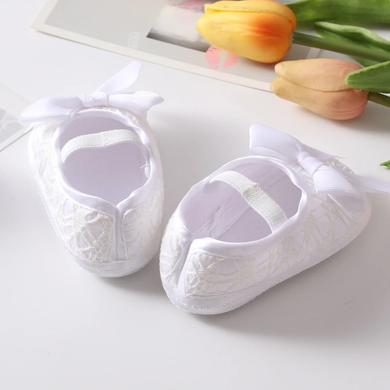 Girls Shoes +Hairband Newborn Toddlers First Walkers Baby Bowknot Princess Shoes Soft Sole Non-slip Footwear Infant Crib Shoes