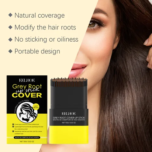 Imagen 2 del producto Corrector de pelo de sombra de línea de cera de abeja, cubierta Natural instantánea de larga duración, corrector de maquillaje blanco/gris de espalda a negro, cuidado del cabello