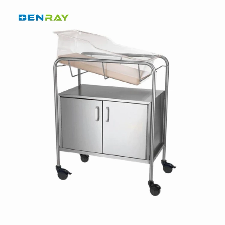 Baby Medical Medical Hospital Transport Trolley Infant Cot Wiht Bassinet Newborn Baby Crib Bed Cart