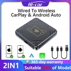 2024 Mini CarAI kutusu 2in1 kablosuz CarPlay Dongle kablosuz Android oto kutusu için araba radyo kablolu CarPlay ile tak ve çalıştır Ai kutusu