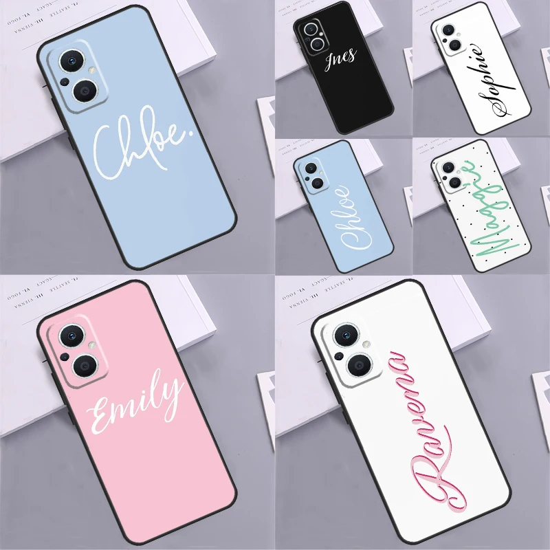 Signature Name Custom Monogram Case For OPPO Reno 4Z 2Z 5Z 8T 10 4 5 6 7 8 Lite OPPO Find X2 Neo X3 Lite X6 X5 Pro Coque