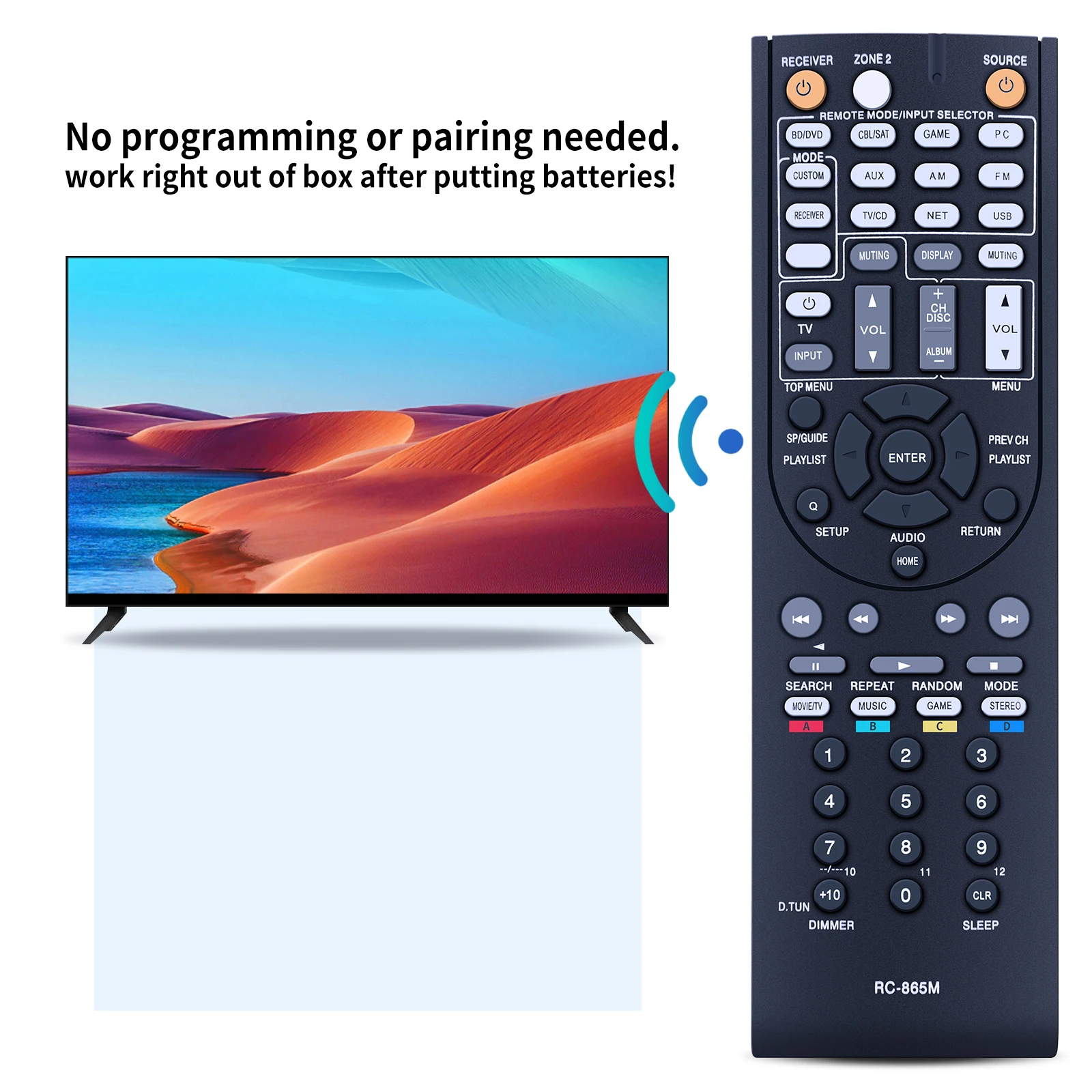 جديد RC-865M التحكم عن بعد لاستقبال Onkyo AV HT-R391 TX-NR315 TX-NR525