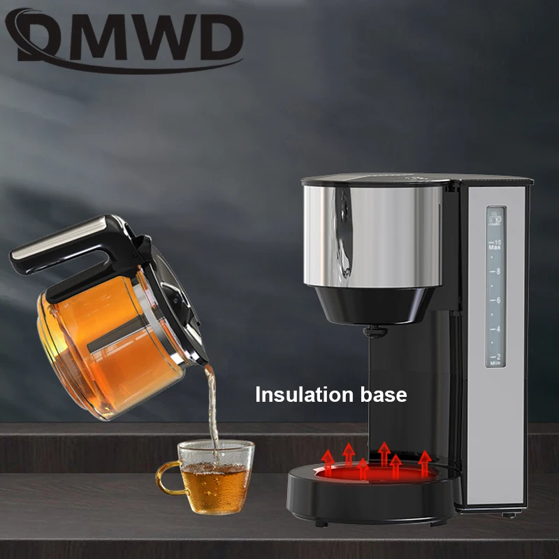 DMWD American Coffee Machine Automatic Drip Coffee Maker Teapot Insulated Coffee Brewing Machine Multifunctional Tea Maker 1.25L