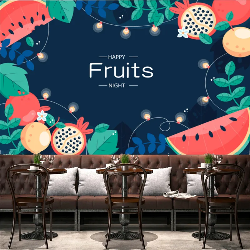 Modern Fruit Picture Hand Painted Vegetable Industrial Decor Wallpaper Restaurant Background Wall Papers Mural Papel De Parede