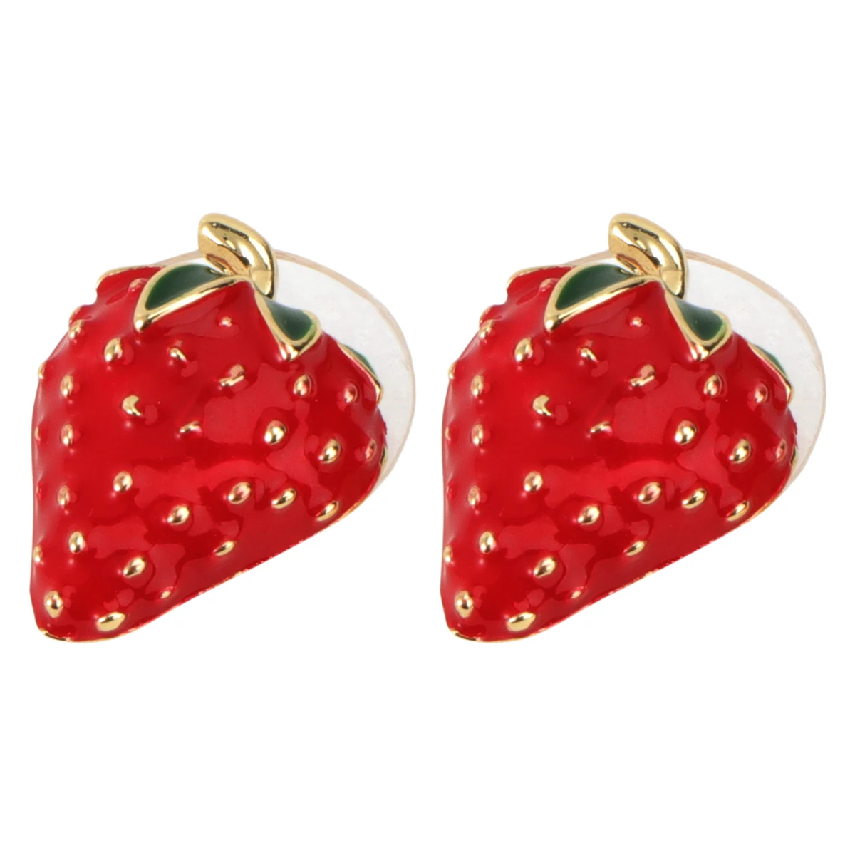 

1 Pair Red Strawberry Stud Earrings Silver Plated Cubic Zirconia Wedding Bridal Jewelry Gift For Women Ear Studs Zircon