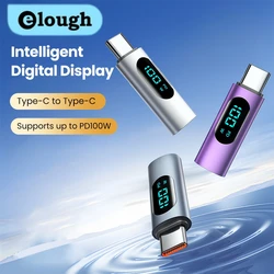 Elough Digital Display USB C To Type C OTG Adapter Fast Charge Converter For iPhone15 Huawei Samsung Xiaomi USB C Data Adapter
