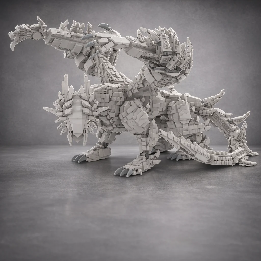 

Конструктор MOC «Дракон», набор для сборки фантастического существа, детализированная фигурка зверя, совместимые детали, подарок для демонстрации