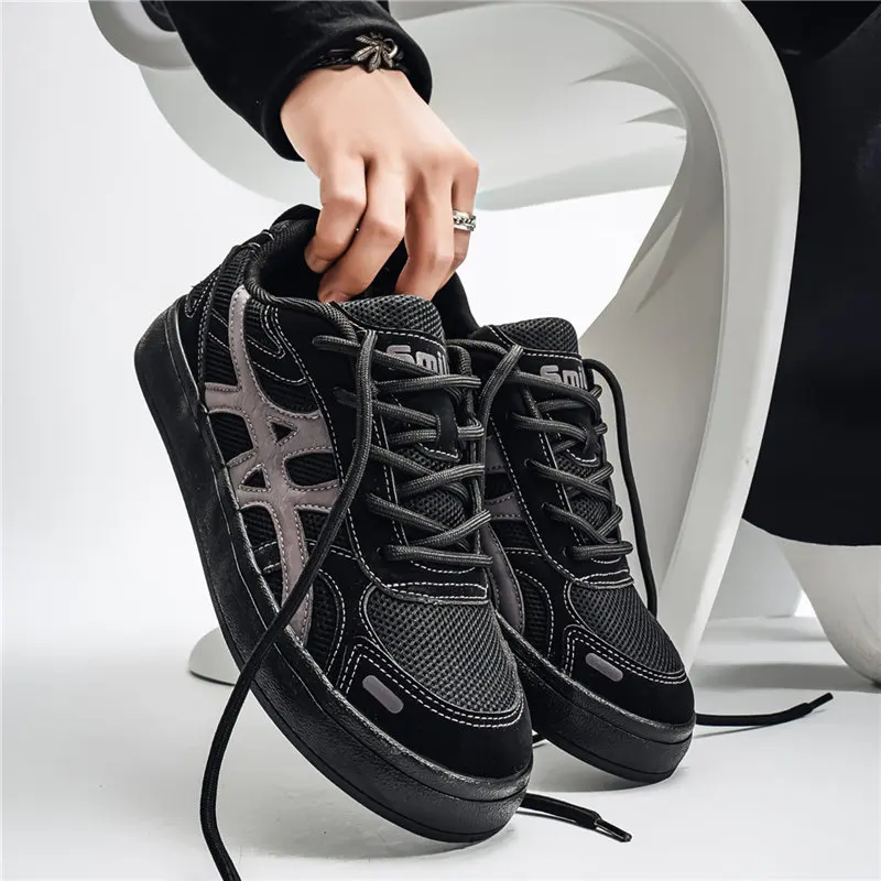 Men's Breathable Woven Mesh Sneakers Lightweight Non-Slip Casual Outdoor Walking Shoes
