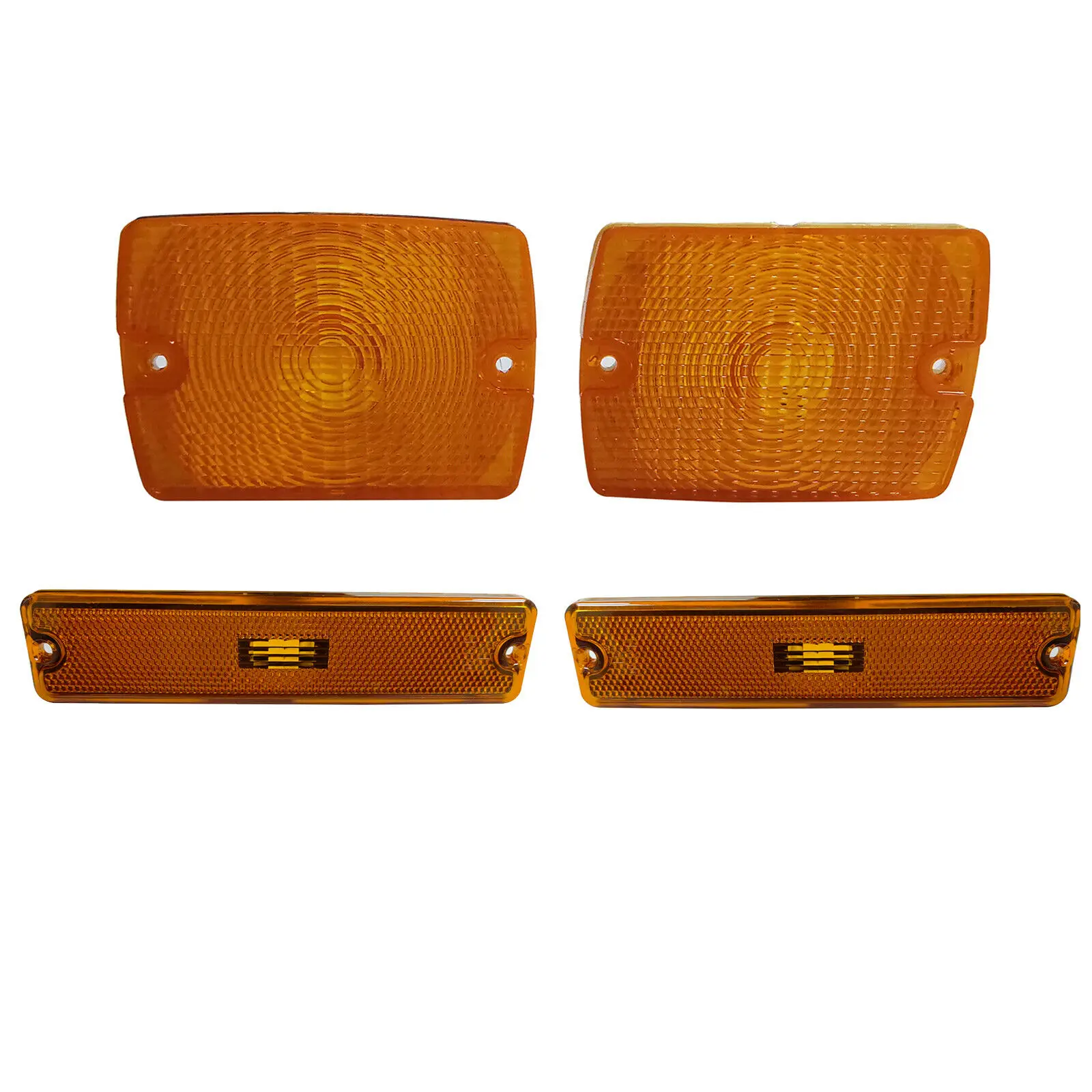 4Pcs Amber Lens Side Marker & Turn Signal Light For Jeep 1987-1995 Wrangler YJ