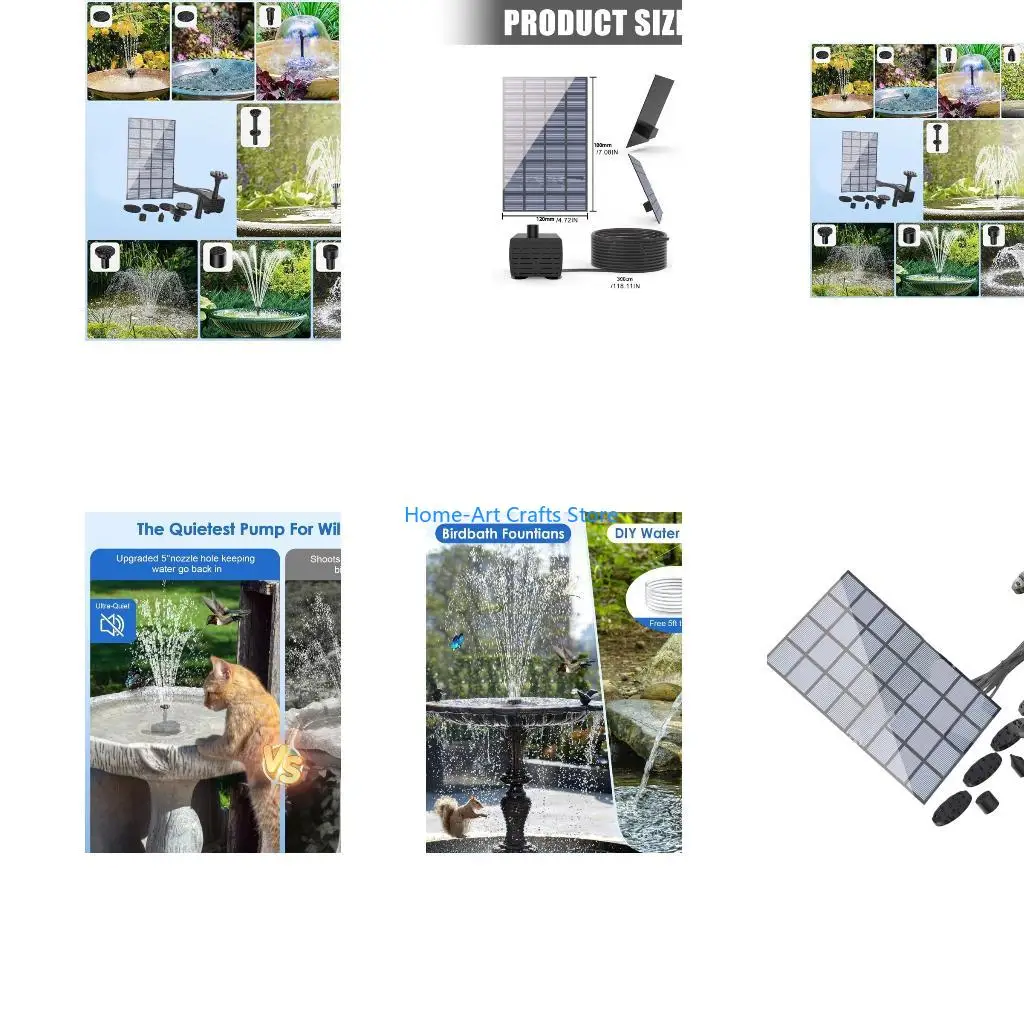 Y3NA Sun Bird Bath Fountain Pumps Featuring Anti Clog Design And 5 Foot Water Tube