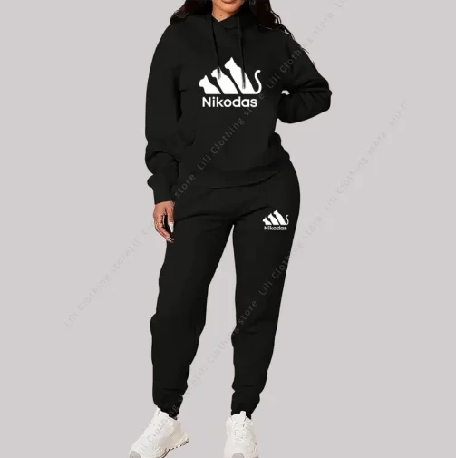 Women's Sets Hoodie+Pants 2 Piece Outfits Sportswear Aesthetic Trend 2026 New Woman Pink Tracksuit Fashion Famale Streetwear