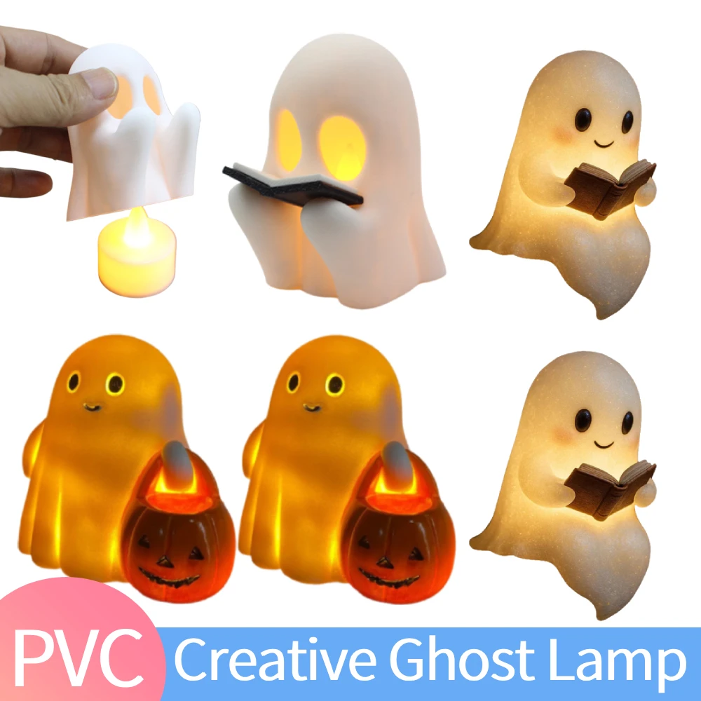 

1-3 шт., милая призрачная лампа на Хэллоуин, теплый свет, 3D светодиодный призрачный ночник, украшение на Хэллоуин, прекрасная фигурка призрака, свет для спальни