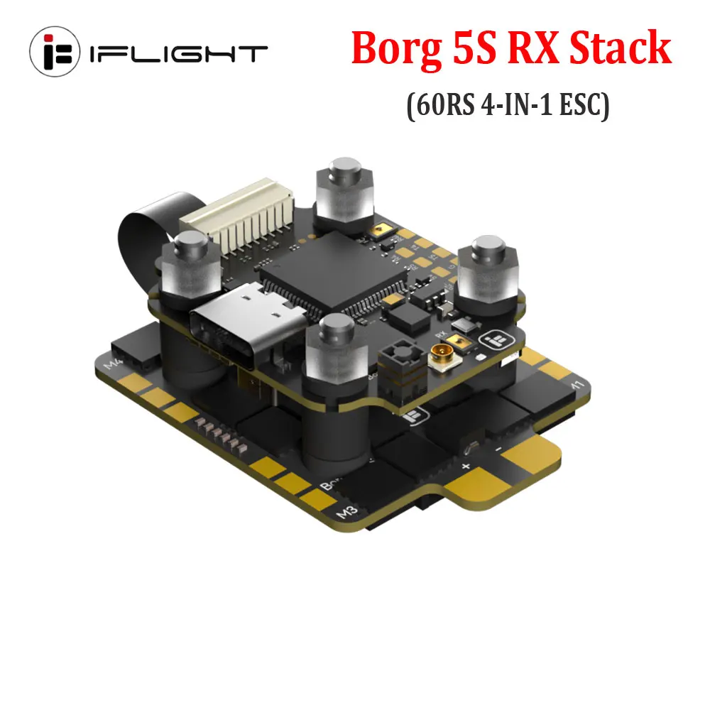 iFlight Borg 5S RX Stack with Borg 5S RX FC Flight Controller / Borg 60RS ESC for FPV Racing Parts