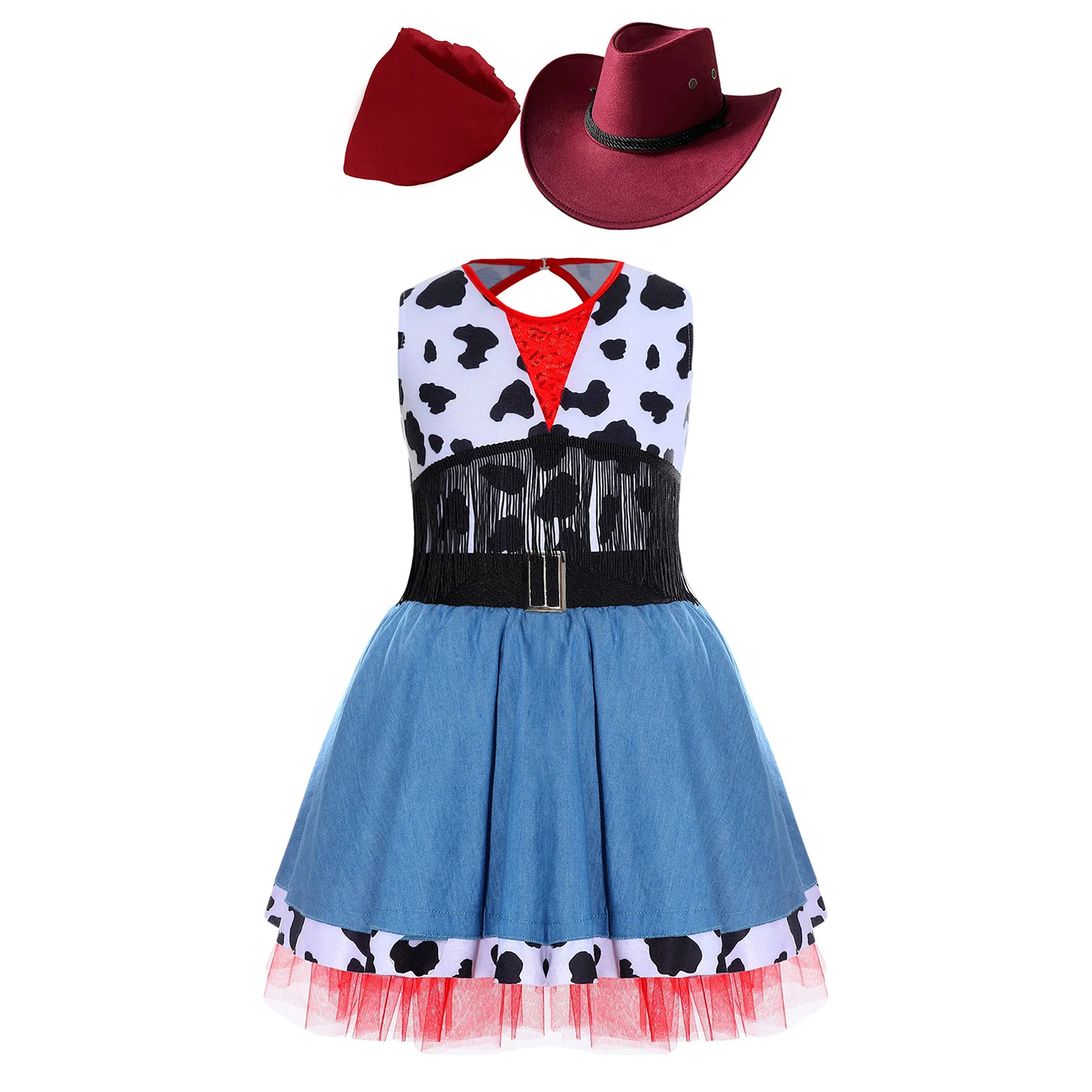 

Wild West Cowgirl Cosplay Costume Set Cowboy Carnival Dress Up Outfits Christmas Festival Dance Stage Performance Show Clothing