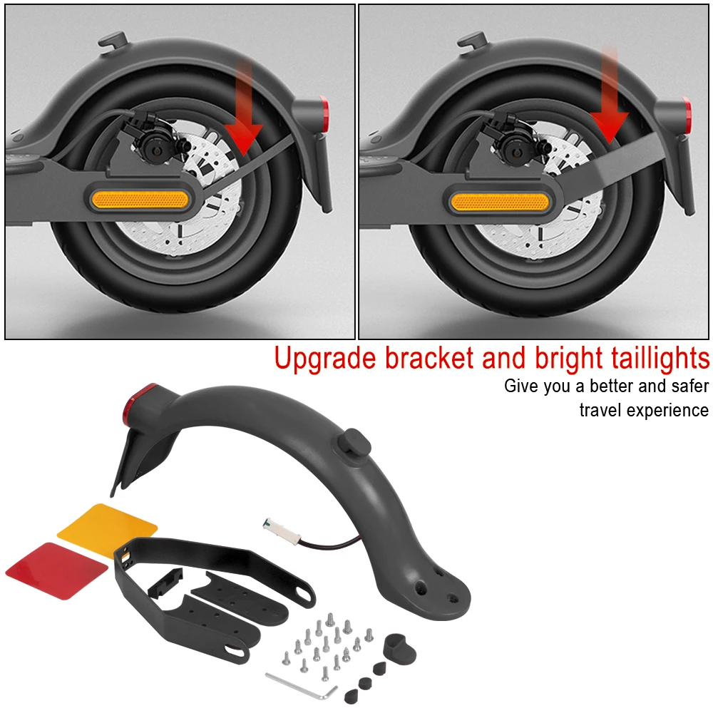 Rear Mudguard Brake Taillight Fender for Xiaomi M365 Electric Scooter Pro 2 Mi3 With Gap Cover Pad Parts Set Reinforced Holder