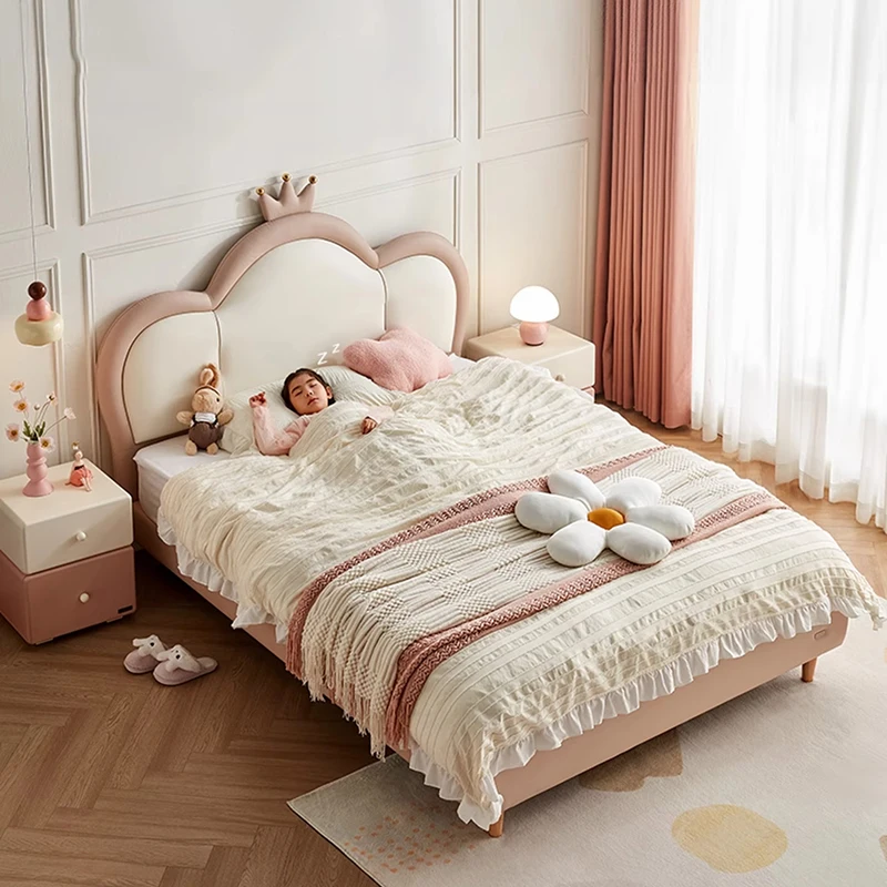#Unique Minimalist Children Bedroom Princess Bed Bedroom Leatherette Bed Princess Optional Beauty Service Muebles Salon Furnitur
