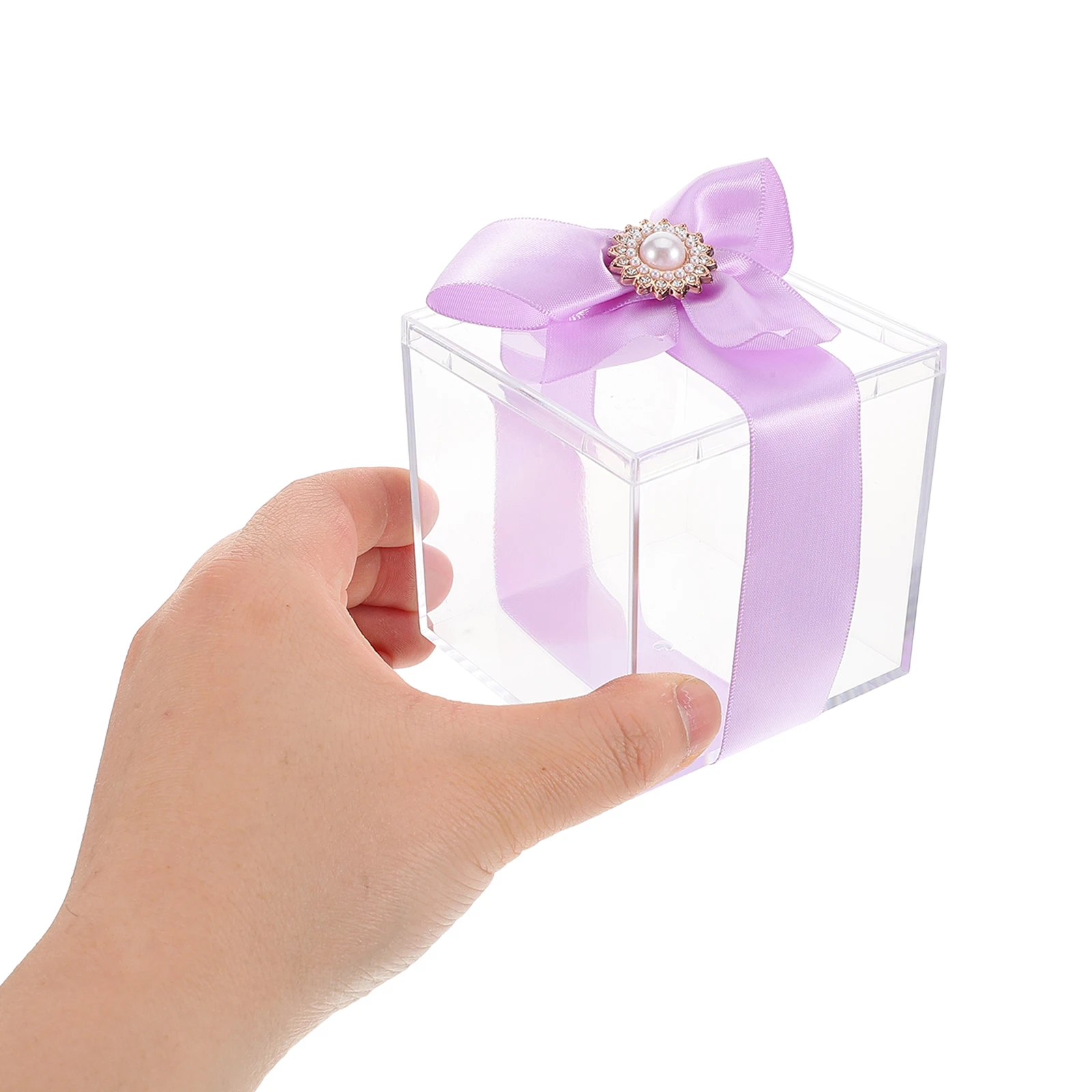 

Sweets Plastic Candy Box Chic Favor Container Jewelry Boxes Organizer Luxury Packaging Violet Tiny Item Bride
