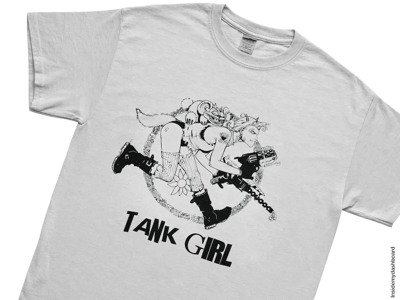 Tank Girl Flower Power T-Shirt, Tank Girl Shirt, Jet Girl, Womens Emporment Tee, Tank Girl Booga T-Shirt, Vintage Comics Merch