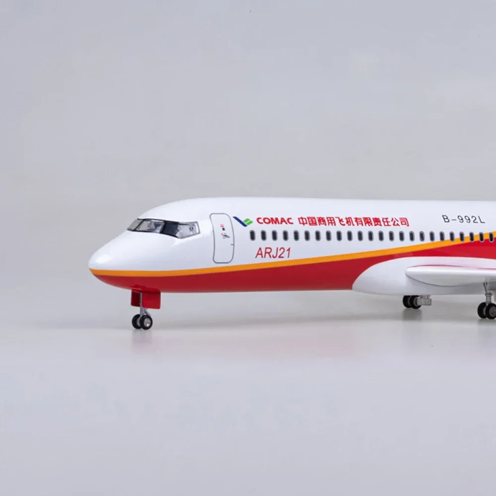 47cm Commercial Aircraft Arj21 Plane Model Civil Aviation Airplane Airliner Fan Gift Ornament With Wheels And Lights Home Decor