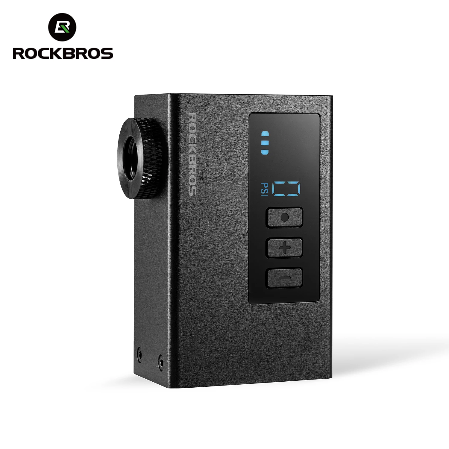 Электрический насос ROCKBROS 120 PSI, портативный, для велосипедов, с функцией подзарядки, 420 мАч, из алюминиевого сплава, с цифровым дисплеем.