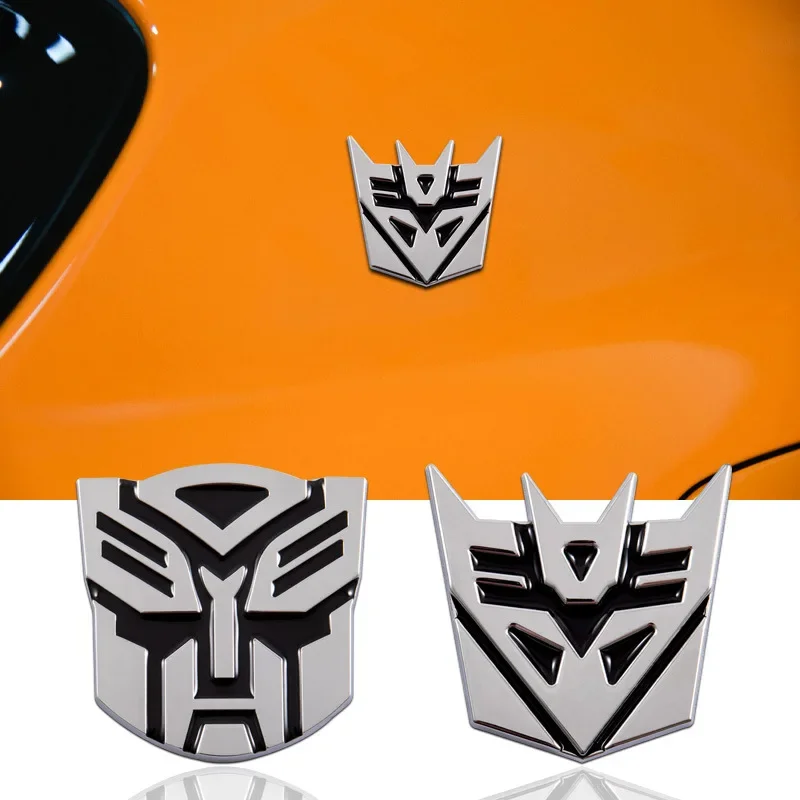 ABS 3D Logo Transformers Autobots Decepticons Sticker Chrome Finish Emblem Badge Graphics Decal Car Stickers Accessories amagi