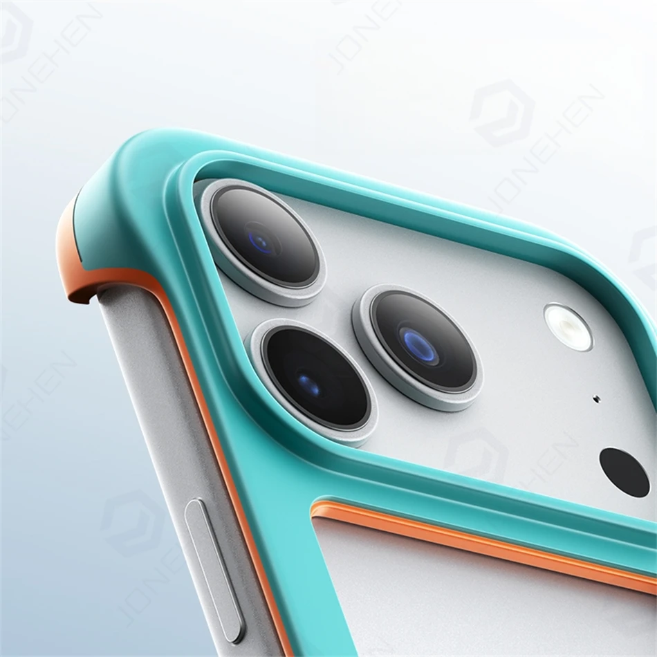 17Pro Colorful Frameless Soft TPU Bumper Case For iPhone Air 17 16 Plus 15 14 13 12 18 Pro Max Shockproof Protect Frame No Cover