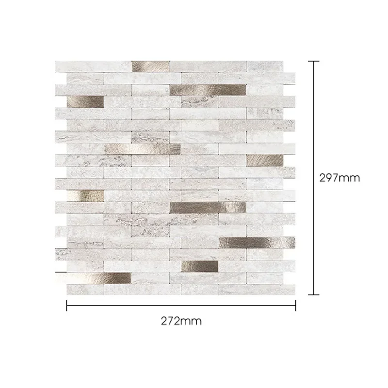 Mosaic Aluminum Backsplash PVC Wall Stickers Kitchen Wallpaper Backsplash Bedroom Living Room Self-adhesive Waterproof 3d Tiles