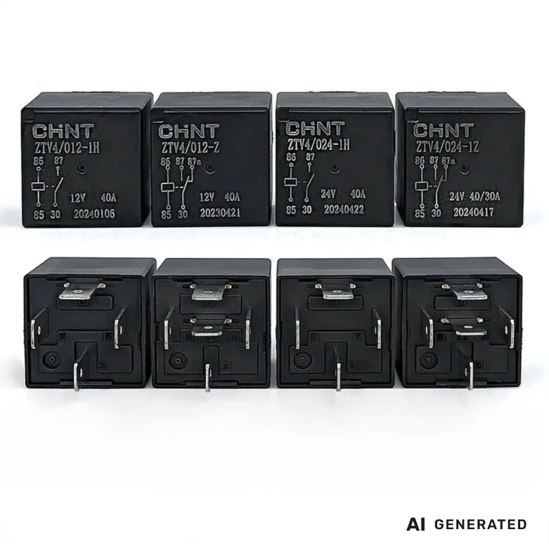 5PCS CHINT ZTV4 Automotive Relay 4-Pin 5-Pin 12V 24V 40A Oil Pump Air Conditioner Fan High Low Beam Original Vehicle Relay