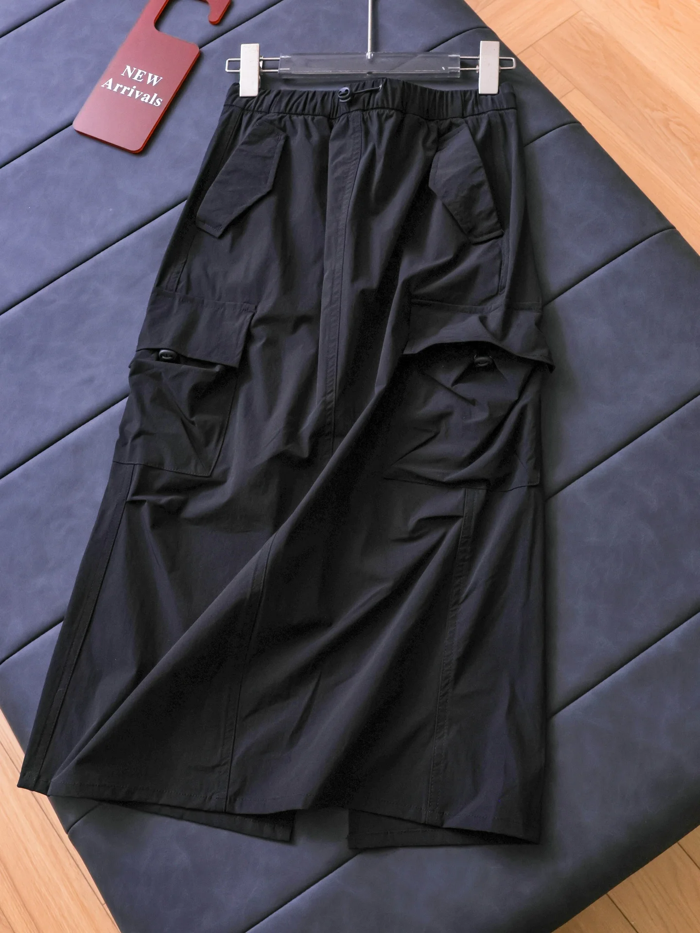 Quick Dry Cool Feeling Women's Half-length Skirt Casual Style Pocket Design Workwear Long Dress Sun Protection High Waist Nyl...