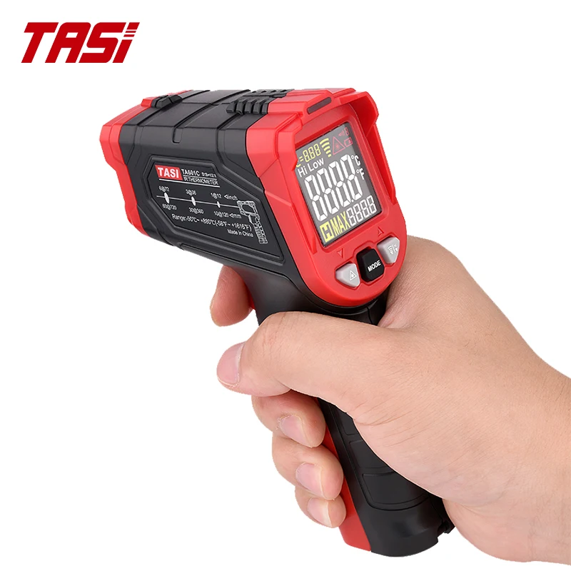 Tasi Ta601a Ta601b Ta601c Digital Termômetro Infravermelho Laser Posicionamento Medidor de Temperatura Lcdlight Alarme Não-contato Termometro