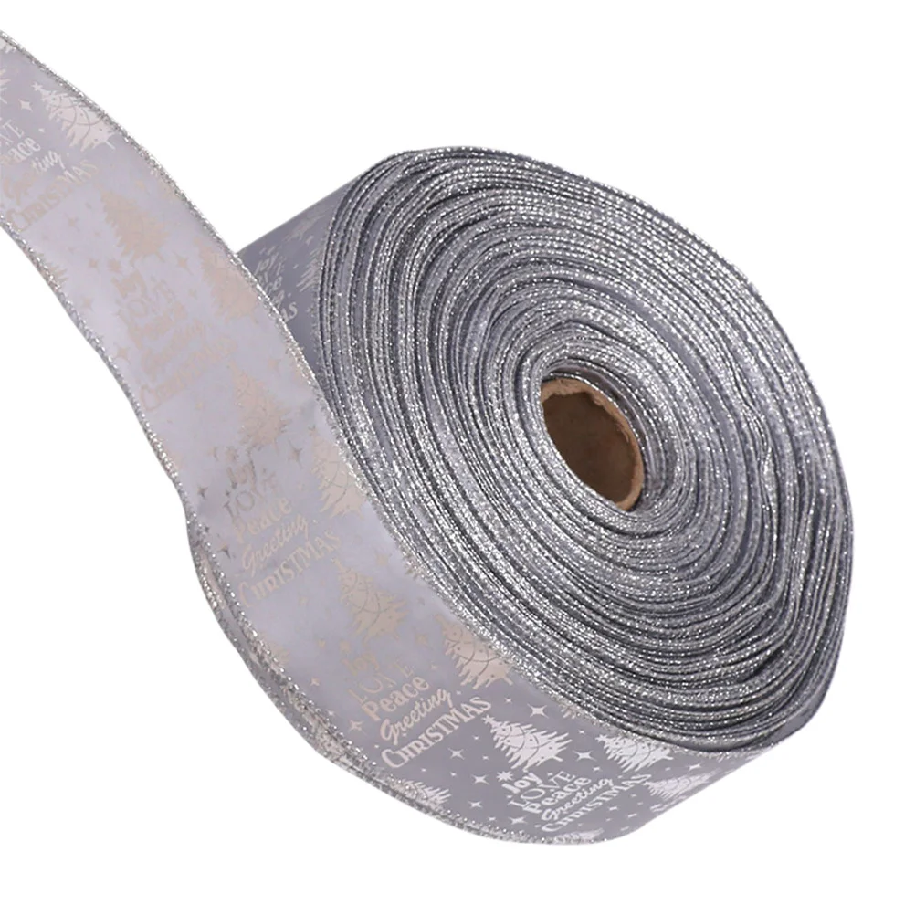 

1Pcs 2m Sliver Christmas Ribbon Durable Long Lasting Bright Color Party Decoration Gifts Holiday Packages Birthday Presents