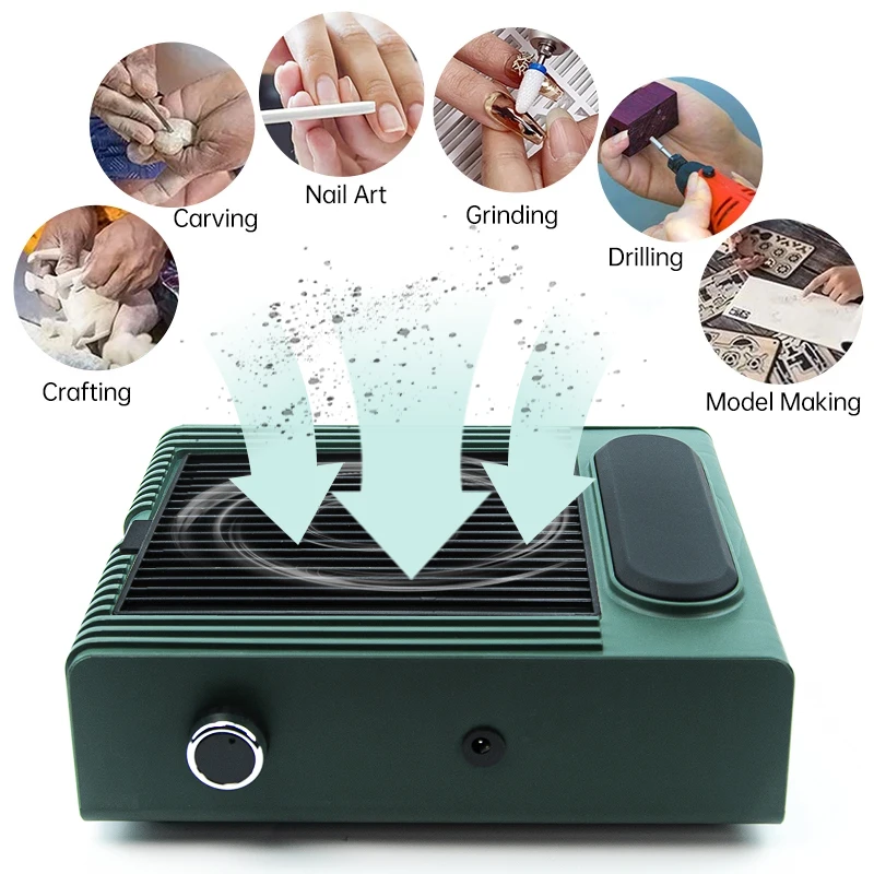 80W Powerful Nail Dust Collector For Manicure Nail Vacuum Cleaner With Fitter Nail Dust Fan Manicure Salon Equipment