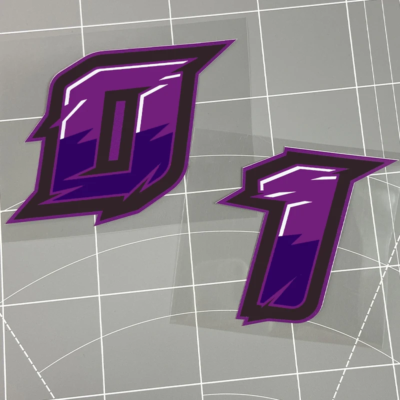 

1PC Purple Motorcycle Number Stickers Waterproof for Motorbike Fuel Tank Scooter Front Fairing DIY Racing Helmets Vinyl Decals